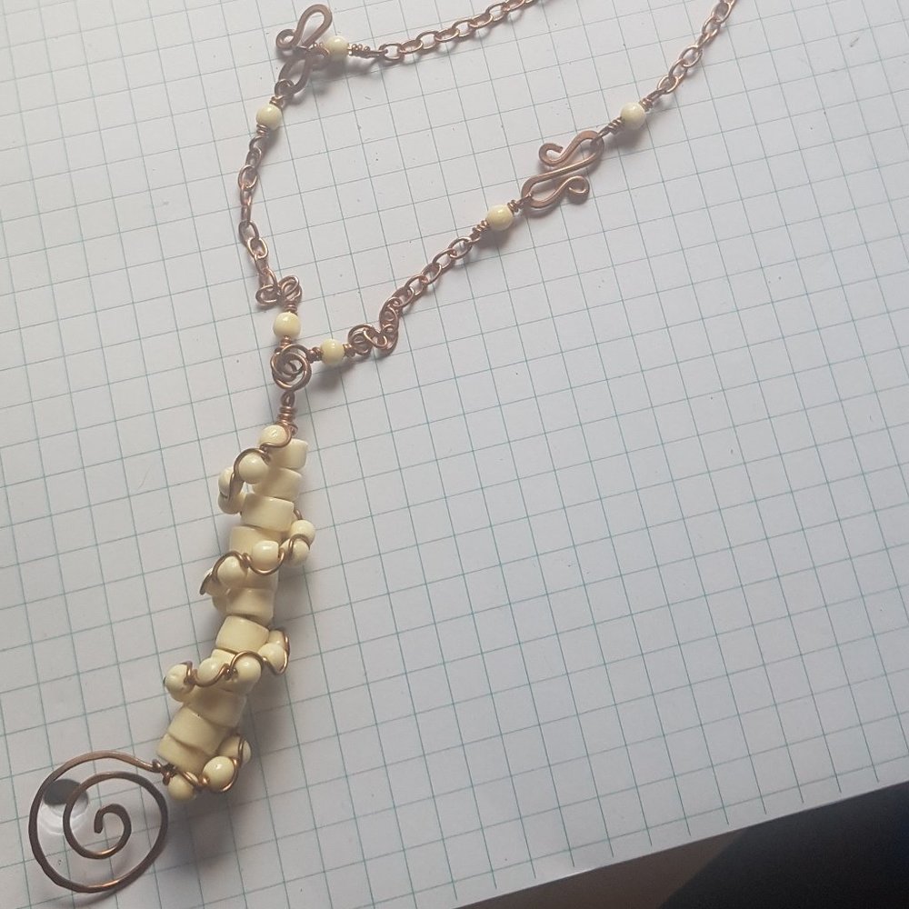 Brass and Bone Necklace